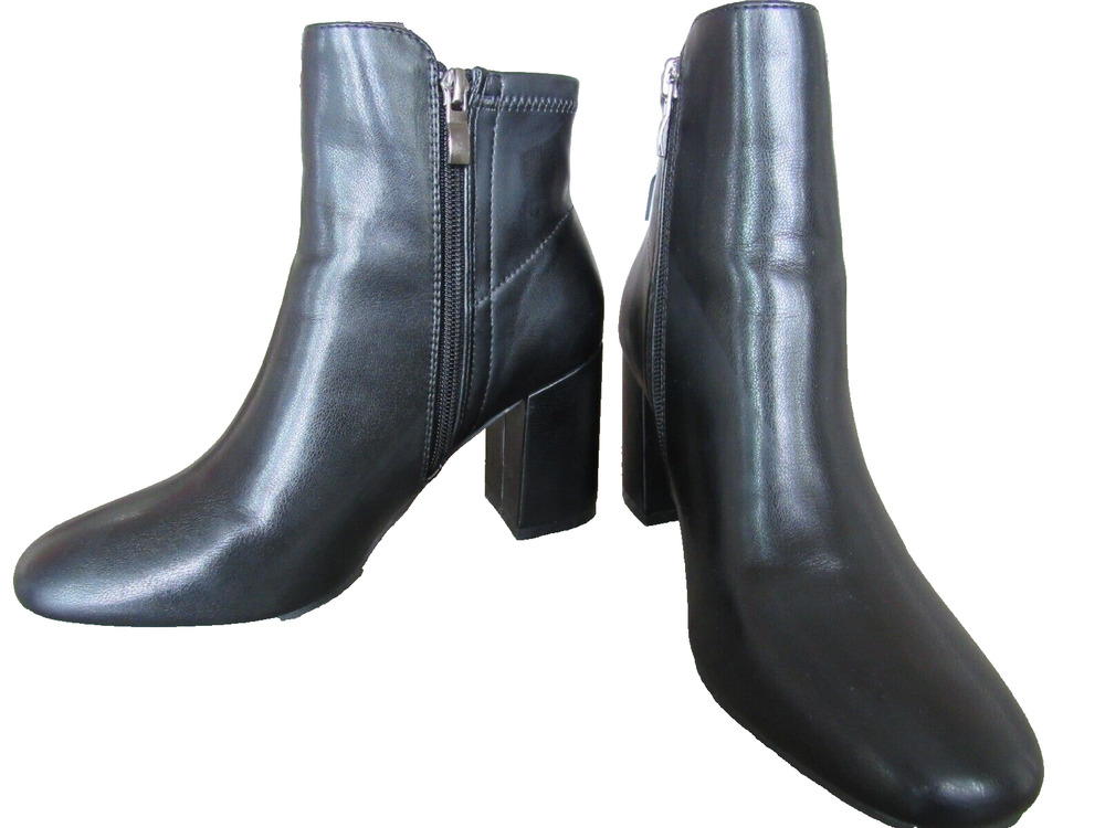 MIA Carla Booties Women’s 7.5 Black Ankle Boots Chunky Heel EUC Fall Boot